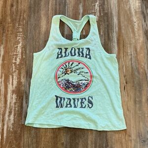 SO Aloha Waves Mint Tank Top